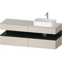 Duravit Qatego Konsolenwaschtischunterbau, 2 Auszüge, 2 Schubkästen, Ausschnitt rechts, 1600x550x6