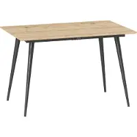 Youjia Esstisch ausziehbar 120/160 x 75 cm Küchentisch für 6-8 Personen, moderner Esszimmertisch mit Stahlbeine, Natur