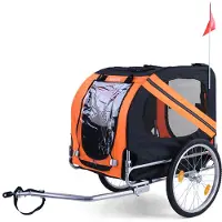 Carparts Fahrrad-Hundeanhänger bis 40 kg, Orange / Schwarz
