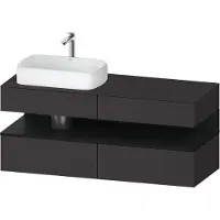 Duravit Qatego Konsolenwaschtischunterbau, 2 Auszüge, 2 Schubkästen, Ausschnitt links, 1400x550x60