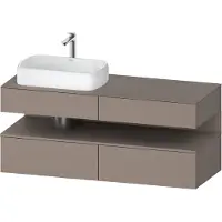 Duravit Qatego Konsolenwaschtischunterbau, 2 Auszüge, 2 Schubkästen, Ausschnitt links, 1400x550x60
