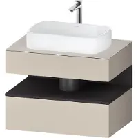 Duravit Qatego Konsolenwaschtischunterbau, 1 Auszug, 1 Schubkasten, Ausschnitt mittig, 800x550x600mm, Nische Graphit Supermatt, QA4730080830010