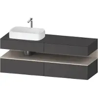 Duravit Qatego Konsolenwaschtischunterbau, 2 Auszüge, 2 Schubkästen, Ausschnitt links, 1600x550x60
