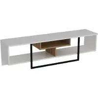 Skye Decor , Asal (150) - White, Ud, Black, Fernsehtisch, Weiß, 100 % MELAMINBESCHICHTETE SPANPLATTEN, 149,4 x 35,2 x 40,2 cm