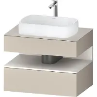 Duravit Qatego Konsolenwaschtischunterbau, 1 Auszug, 1 Schubkasten, Ausschnitt mittig, 800x550x600mm