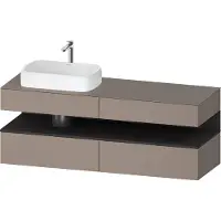 Duravit Qatego Konsolenwaschtischunterbau, 2 Auszüge, 2 Schubkästen, Ausschnitt links, 1600x550x60