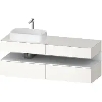 Duravit Qatego Konsolenwaschtischunterbau, 2 Auszüge, 2 Schubkästen, Ausschnitt links, 1600x550x60