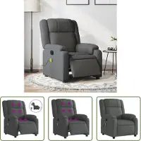 The Living Store Massagesessel Elektrisch Dunkelgrau Stoff