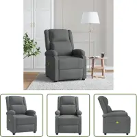 The Living Store Massagesessel Dunkelgrau Stoff