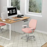Sweiko Bürostuhl, Ergonomisch Schreibtischstuhl mit Drehfunktion, Höhenverstellbar 55 x 48 x 82,5-94,5 cm Rosa