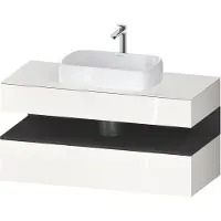 Duravit Qatego Konsolenwaschtischunterbau, 1 Auszug, 1 Schubkasten, Ausschnitt mittig, 1200x550x600m