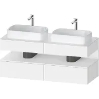 Duravit Qatego Konsolenwaschtischunterbau, 2 Auszüge, 2 Schubkästen, 2 Ausschnitte, 1400x550x600mm