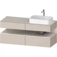 Duravit Qatego Konsolenwaschtischunterbau, 2 Auszüge, 2 Schubkästen, Ausschnitt rechts, 1400x550x6