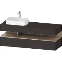 Duravit Qatego Konsolenwaschtischunterbau, 2 Auszüge, 2 Schubkästen, Ausschnitt links, 1600x550x60