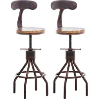 BellaFurn 2er-Set Industrie-Barhocker - Sitze - Sitzhöhe verstellbar, maximale Stabilität