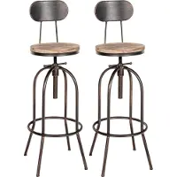 BellaFurn 2er-Set Industrie-Barhocker – Hochhocker – Höhenverstellbar und stabiles Design