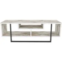 Skye Decor , Asal 120 - Ephesus, Black, Fernsehtisch, Weiß, 100 % MELAMINBESCHICHTETE SPANPLATTEN, 120 x 35,2 x 40,2 cm