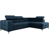 Domo Ecksofa PABLO 279x201 cm Mit Bettkasten, Schlaffunktion, Verstellbaren Kopfstützen Und Metallfüßen, Bezogen Mit Pflegeleichtem VOGUE-Stoff, Wellenfederung, T30-Schaum Rechts Layout, Farbe SCHWARZ