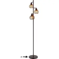 Globo Stehlampe Mateo, rostfarben, Metall, 161 cm, 3-flammig, E14