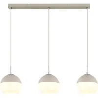Globo Hängeleuchte Ragusa, Länge 90 cm, sand/weiß, Metall, 3-flg.