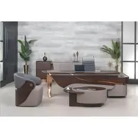 AEA Bürotisch Büromöbel Modern Komplettbüro Schreibtisch Set 4tlg Holz Braun Büro