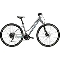 KROSS Crossrad "Crossrad Damen 28" Evado 5.0 grau 18 Gänge" Gr. 48, grau, schwarz, Fahrräder, Damen, 48cm, 28 Zoll (71,12cm) hinten: 28 Zoll (71,12cm), Crossrad