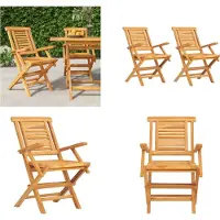 vidaXL Gartenstühle 2 Stk. Klappbar 56x63x90 cm Massivholz Teak - Klappbarer Gartenstuhl - Klappbare Gartenstühle - Gartenstuhl Klappbar - Gartenstühle Klappbar
