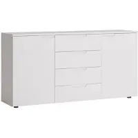 Feldmann-Wohnen Kommode Paris Sideboard 160x40x81,5cm weiß Hochglanz 2-türig grifflos