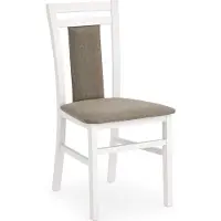 Halmar Essensstuhl Hubert 8 - Weiss-braun