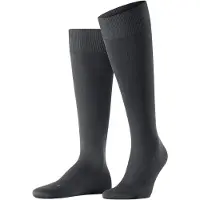 Falke Energizing Cotton Herren Kniestrümpfe, 39-40, Grau, Uni, Baumwolle