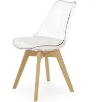 Halmar Essensstuhl K246 - weiß / transparent / Buche