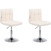 CLP 2er Set Lounger Palma V2 Mit Kunstlederbezug I 2 x Höhenverstellbarer Polsterstuhl Mit Rückenlehne, Farbe: weiß