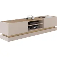 Mirjan 24 TV-Lowboard Zarpant 200 2K, Lowboard mit zwei Drehtüren (Farbe: Sandbeige / Eiche Cremona)
