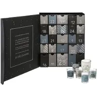 FÉÉRIC LIGHTS AND CHRISTMAS Adventskalender mit 25 Duftkerzen im Glas mit Zitaten, 32x38 cm -