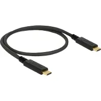 DeLOCK 83042, 0,5 m, USB C, USB C, USB 3.2 Gen 2 (3.1 Gen 2), 10 Gbit/s, Schwarz