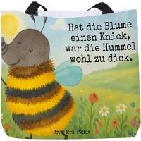 Mr. & Mrs. Panda Reisetasche Hummel flauschig Design - Weiß - Geschenk, Lustige Sprüche, Natur, Strandtasche, Tote Bag, Schultasche, Blume, Stoffbeutel, Biene, Tasche
