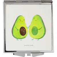 Mr. & Mrs. Panda Schminkspiegel klein Avocado Pärchen - Weiß - Geschenk, Avocados, Babyparty, Schwangerschaft, Reise Spiegel, Liebe, Familie, Hochzeit, Kosmetikspiegel