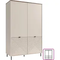 Kondela Eyco 4D Kleiderschrank mit vier Türen - Kaschmir / Eiche Castello