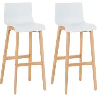 BellaFurn 2-teiliges Barhocker-Set - Barhocker - Ergonomischer Sitzkomfort, stilvoller moderner Look | Farbe: Weiß