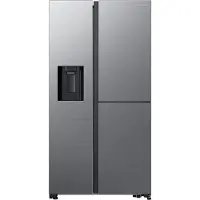Samsung Side-by-Side mit Food Showcase-Tür und Wassertank, 628 ℓ, Freistehend, Edelstahl, Gehärtetes Glas, Links/Rechts, 628 l, ST-T