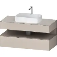 Duravit Qatego Konsolenwaschtischunterbau, 1 Auszug, 1 Schubkasten, Ausschnitt mittig, 1200x550x600m