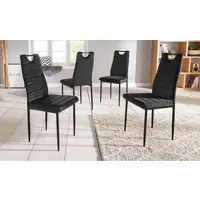 Otto Home Esszimmerstuhl , schwarz (schwarz, schwarz, schwarz), B:48cm H:98cm T:53cm, Stühle, Esszimmerstuhl, (2 oder 4 Stück) mit Samtbezug, Rückenlehne mit Griff zum Zurückziehen
