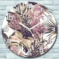 Coloray Wanduhr aus Glas Rund fi 30 Tropisch Abstrakt Quarz Deko Schlafzimmer Büro