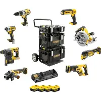 DeWalt DCK853P4-QW Akku-Kombopack mit DCD996, DCF887, DCH273, DCG405, DCS367, DCS355, DCS570, DCL050, DCB132, 4 x DCB184 und Tough-System, 18,0 Volt