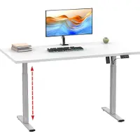 VCM Schreibtisch "Schreibtisch höhenverstellbar Lona 140x80", weiß (silber, weiß), B:140cm T:80cm, Tische, Schreibtisch