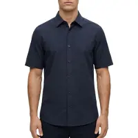 BOSS für Herren. 50537382 Navy Rash Shirt (XXL), Lässig, Baumwolle, Kurzarm, Marine
