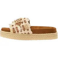 Mou für Damen. MU.SW451008K Beigefarbene Monoband-Sandalen (37), 1 bis 3 cm, Keine, Lässig