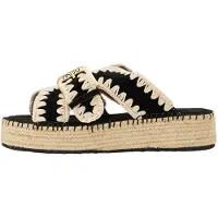Mou für Damen. MU.SW641003A Schwarze Jute-Sandalen (41), 3 bis 5 cm, Keine, Lässig