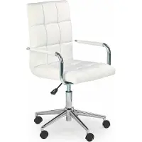 Halmar Drehstuhl GONZO 2 Weiß Kunstleder mit Neigefunktion, 53x60x93-105 cm, Jugendzimmer