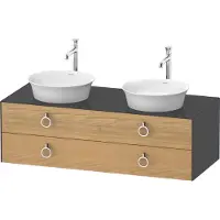 Duravit White Tulip, Waschtischunterbau wandhängend, Breite 1300 x Tiefe 550mm, mit 2 Schubkästen